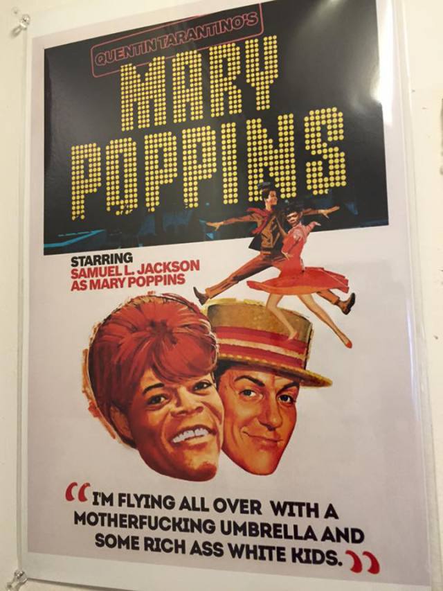 poster - Quentin Tarantino'S Starring Samuel L. Jackson As Mary Poppins Cci'M Flying All Over With A Motherfucking Umbrella And Some Rich Ass White Kids.