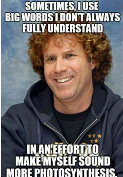 funny meme will ferrell - Sometimes, I Use Big Words I Dontalways Fully Understand In An Effort To Make Myself Sound More Photosynthesis.