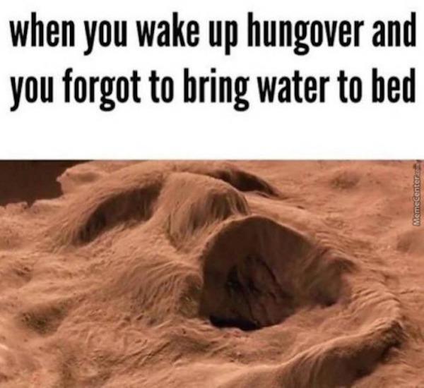 stuffy nose meme - when you wake up hungover and you forgot to bring water to bed MemeCenter