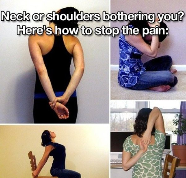 back pain life hack - Neck or shoulders bothering you? Here's how to stop the pain