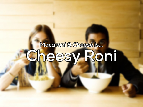 annamarie tendler aziz ansari - Macaroni & Cheese is... Cheesy Roni