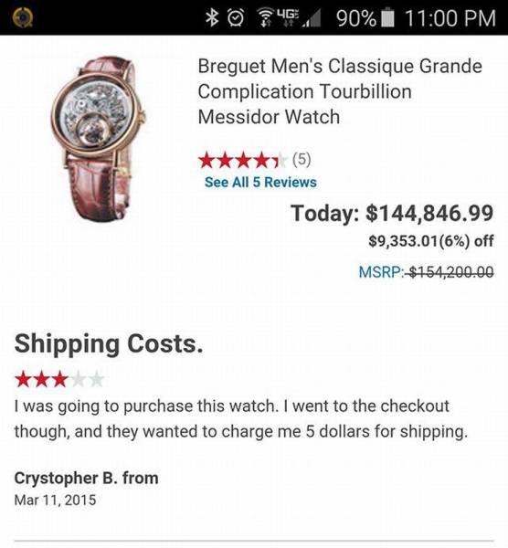 74 90% I Breguet Men's Classique Grande Complication Tourbillion Messidor Watch 5 See All 5 Reviews Today $144,846.99 $9,353.016% off Msrp $154,200.00 Shipping Costs. I was going to purchase this watch. I went to the checkout though, and they wanted to…