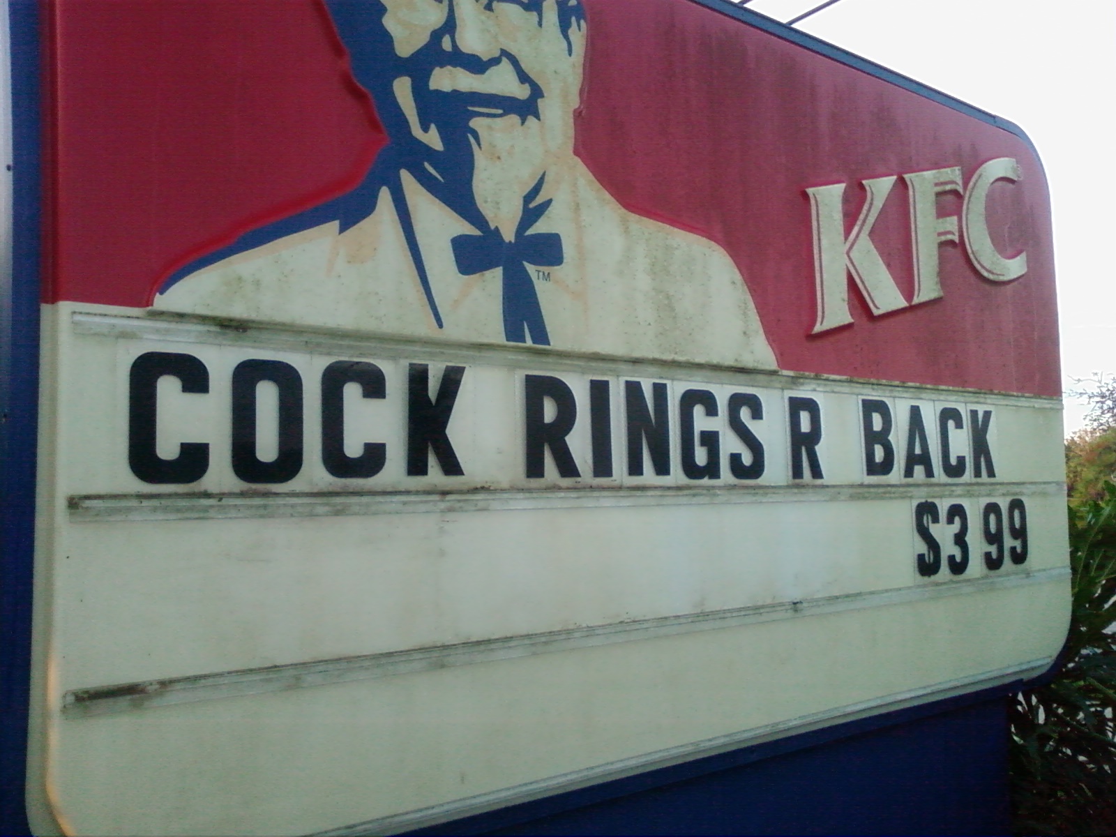 funny fast food sign - Kfc Cock Rings R Back S399
