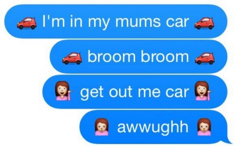 tumblr - learning - I'm in my mums car broom broom o get out me car 9 awwughh 9