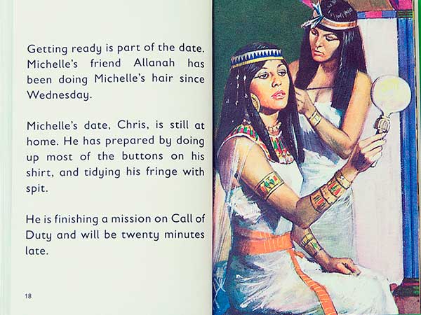 random ladybird books dating - Yovvitati Getting ready is part of the date. Michelle's friend Allanah has been doing Michelle's hair since Wednesday. Michelle's date, Chris, is still at home. He has prepared by doing up most of the buttons on his shirt, a