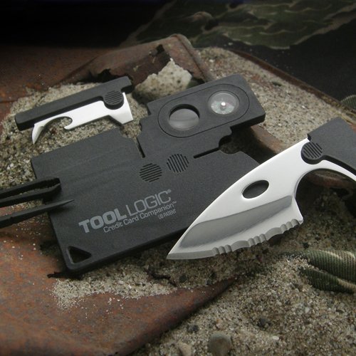 Tool Logic Credit Card Companion-This Slim Credit Card Sized Toolkit Contains 9 Essential Tools For Everyday Jobs Including Tweezers, Can Opener And Compass; Just Try Not To Forget It’s In Your Wallet.