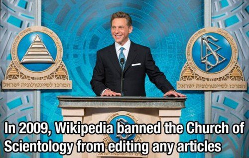 atlantic scientology - In 2009, Wikipedia banned the Church of Scientology from editing any articles