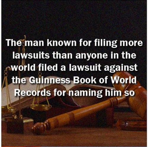 photo caption - The man known for filing more lawsuits than anyone in the world filed a lawsuit against the Guinness Book of World Records for naming him so