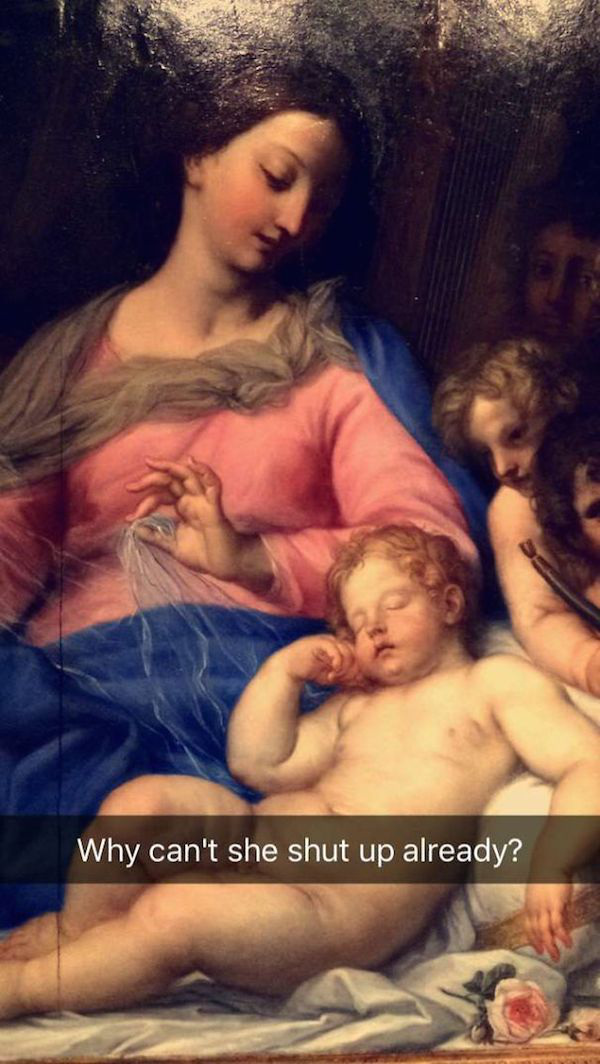louvre captions - Why can't she shut up already?