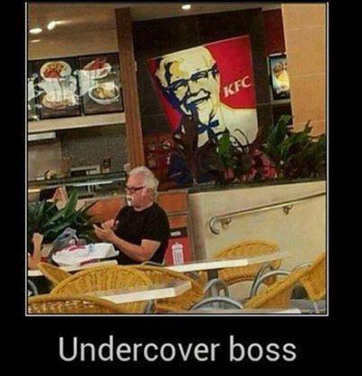 undercover boss meme - Kfc Undercover boss