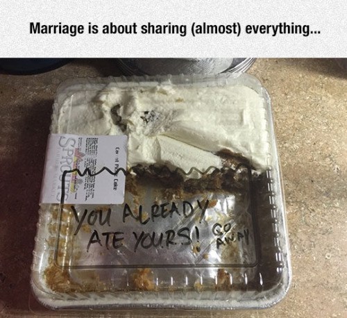 21 years of marriage meme - Marriage is about sharing almost everything... Sprl vou Al Ready Ate Yours!