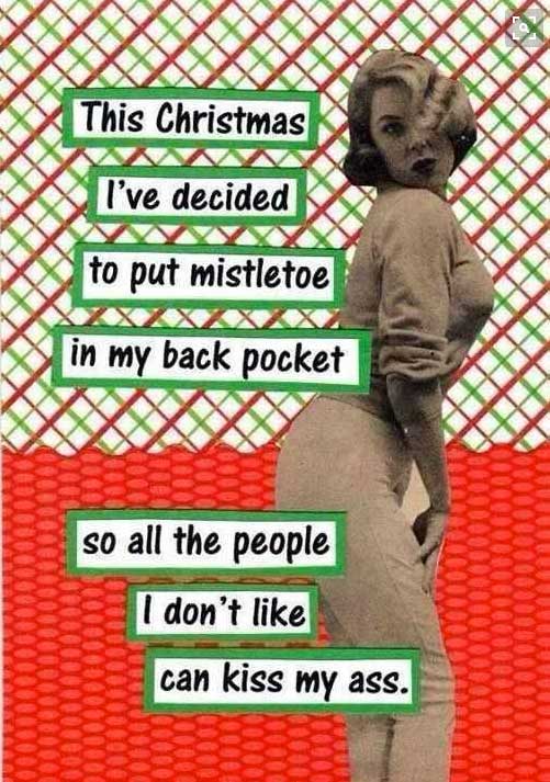 meme stream - sarcastic christmas quotes - This Christmas I've decided to put mistletoe in my back pocket so all the people I don't can kiss my ass.