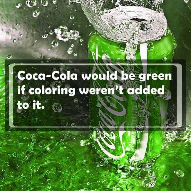 cyan coca cola - 2 CocaCola would be green if coloring weren't added to it. Lund