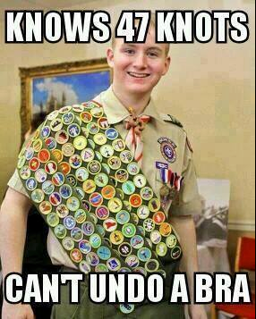 boy scout meme - Knows 47 Knots Go Cant Undo Abra