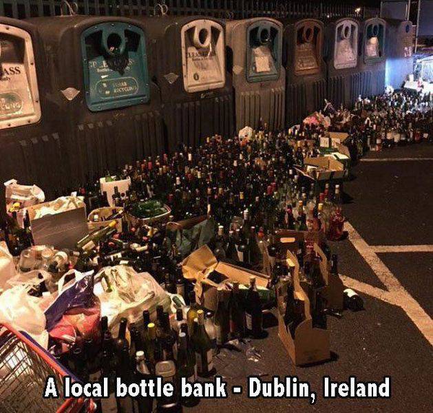 event - A local bottle bank Dublin, Ireland