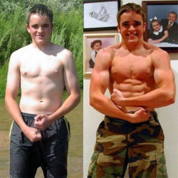 before and after muscle men