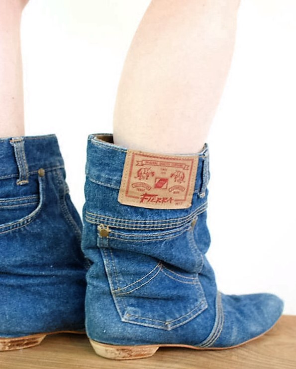 boots made from jeans -