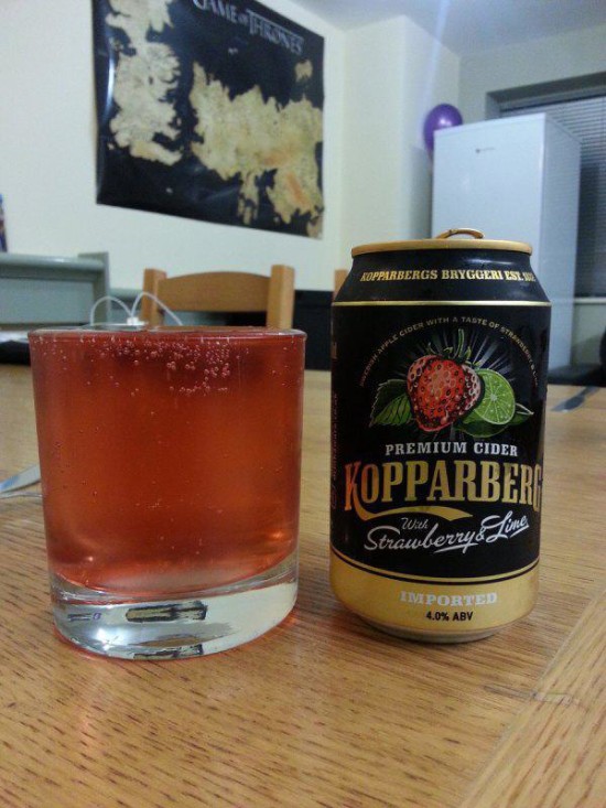 Cider - Ropparbergs Bryggeries Premium Cider Kopparberi Strawberry Line Invi Ported 4.0% Abv