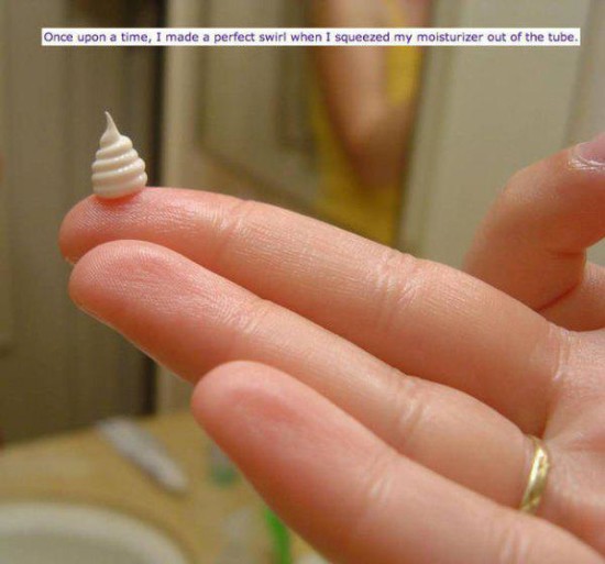 satisfying things - Once upon a time, I made a perfect swirl when I squeezed my moisturizer out of the tube.