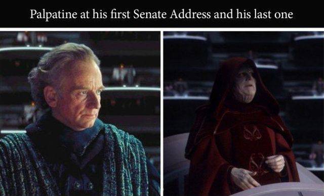 chive palpatine - Palpatine at his first Senate Address and his last one