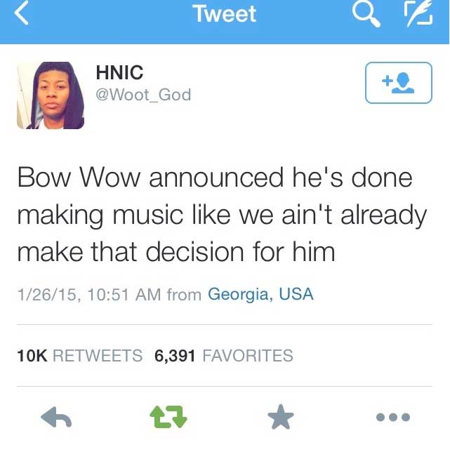 young thug sex tweet - Tweet a Hnic Bow Wow announced he's done making music we ain't already make that decision for him 12615, from Georgia, Usa 10K 6,391 Favorites