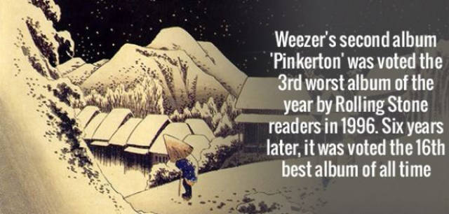 pinkerton weezer - Weezer's second album 'Pinkerton' was voted the 3rd worst album of the year by Rolling Stone readers in 1996. Six years later, it was voted the 16th best album of all time