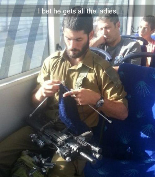 israeli soldier bus - I bet he gets all the ladies...