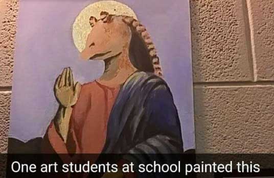 jar jar meme - One art students at school painted this
