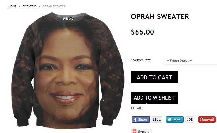 oprah jumper - Home Sweaters Oprar Sweater Oprah Sweater 1991146 $65.00 Select Size Please Select Add To Cart Add To Wishlist Details f 1811 y Tweet 198 Pinterest Supply