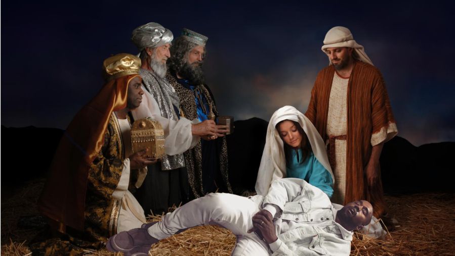 photoshop christmas nativity painting