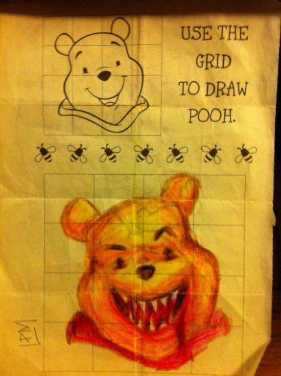 winnie the pooh - Use The Grid To Draw .