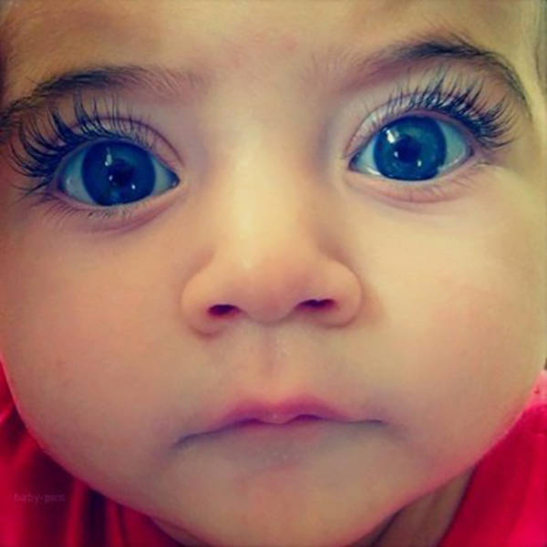 baby with really long eyelashes