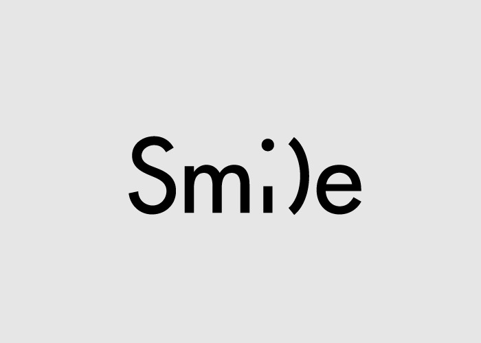 Calligram smile typography logo - Smile