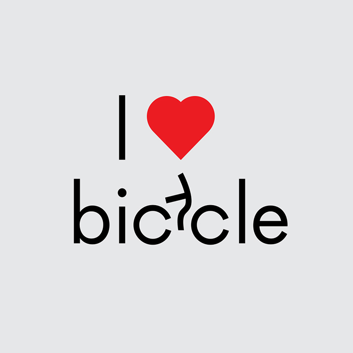 Calligram Logo - bicicle