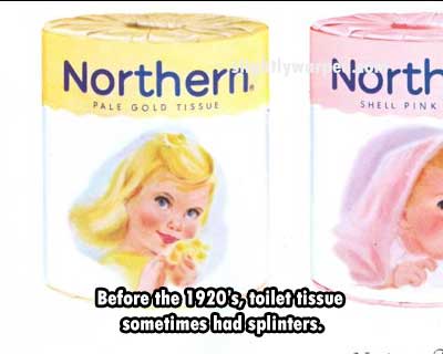 cream - Northern North Pale Gold Tissue Shell Pink Before the 1920's, toilet tissue sometimes had splinters