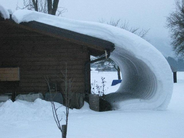 too much snow on roof