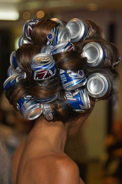 beer can hair rollers