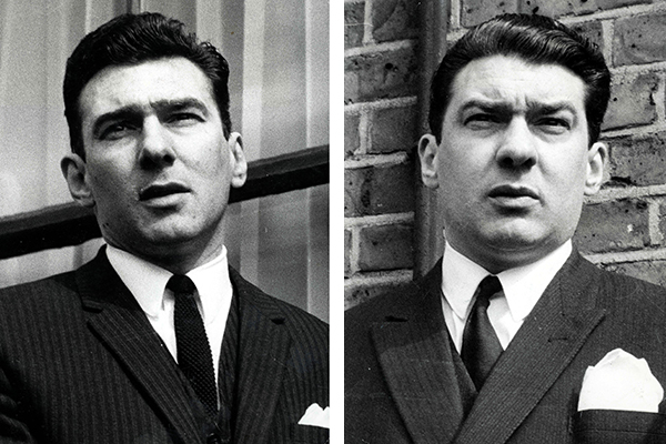Probably the most famous lawbreaking twins of all time, Reginald & Ronald Kray ruled the East End of London with an iron fist in the '50s and '60s. After being dishonorably discharged from the army, they built a criminal empire centered around the nightclub they owned. The Krays led a double life as both famous celebrities of Swinging London and ruthless, murderous criminals. They ran a profitable protection racket and organized armed robberies, arson and other acts of violence for decades. Their criminal house of cards collapsed when police gathered enough evidence to tie the brothers to the murders of George Cornell and Jack "The Hat" McVitie, two low-level gangsters. Both were sentenced to life in prison.