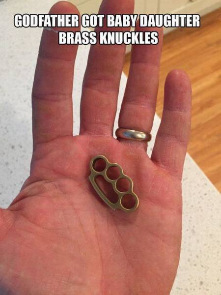 baby brass knuckles - Godfather Got Baby Daughter Brass Knuckles