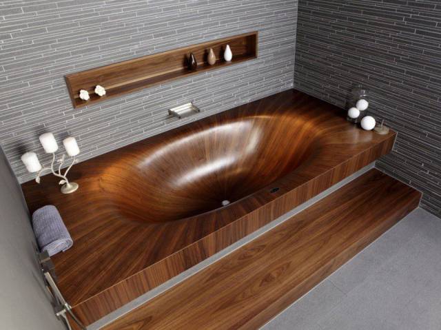 luxury wood bathroom