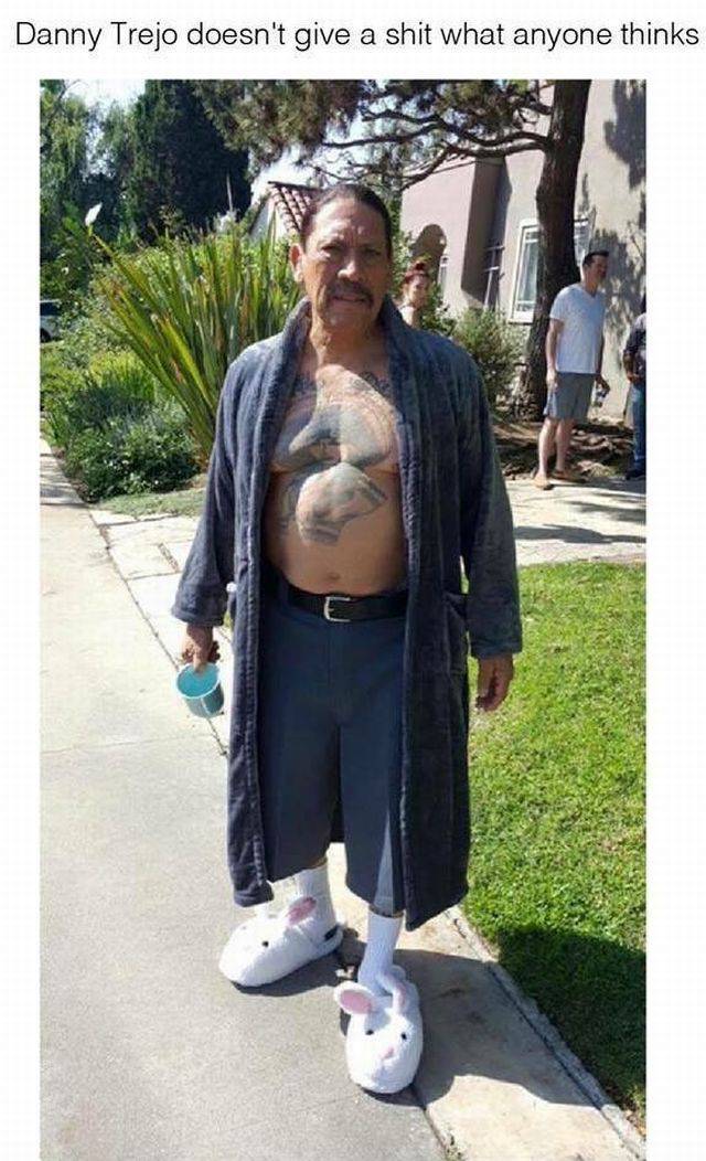 danny trejo bunny slippers - Danny Trejo doesn't give a shit what anyone thinks