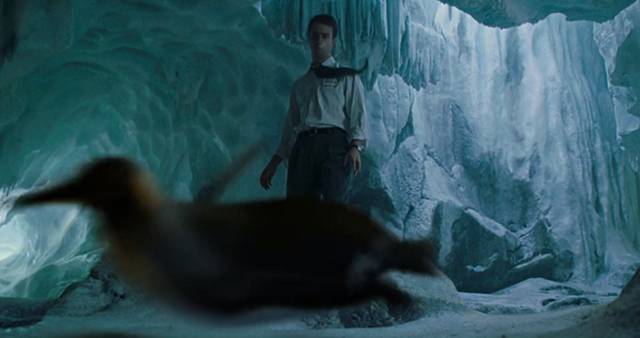 The penguin Narrator sees during the cave scene was intended by the director as a ‘warning’ to the audience as to how surreal the movie is going to become.