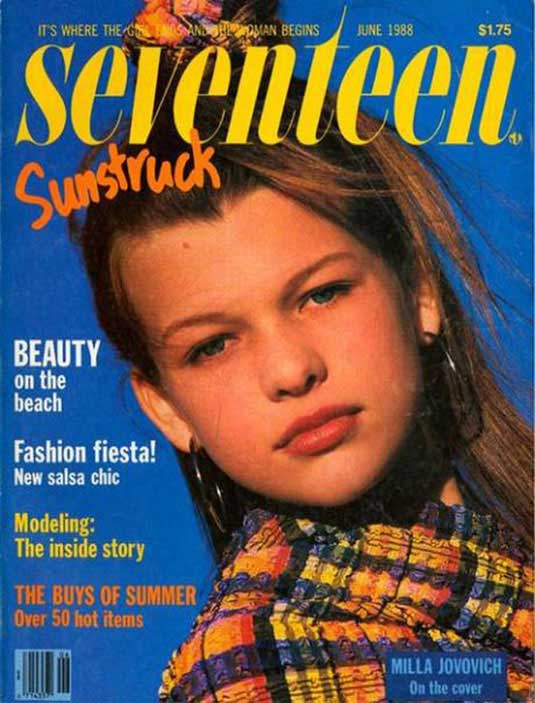 milla jovovich seventeen cover - It'S Where The Ge Loman Begins $1.75 seienteen Sunstruck Beauty on the beach Fashion fiesta! New salsa chic Modeling The inside story The Buys Of Summer Over 50 hot items Milla Jovovich On the cover