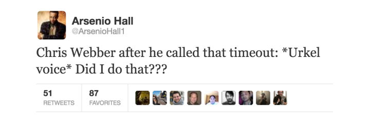 tweet - hate anime justin bieber - Arsenio Hall Hall1 Chris Webber after he called that timeout Urkel voice Did I do that??? 51 Favorites