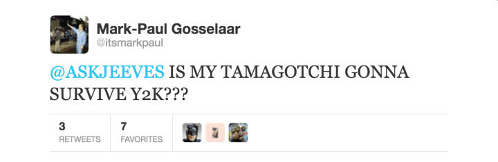 tweet - design - MarkPaul Gosselaar Is My Tamagotchi Gonna Survive Y2K??? Favorites