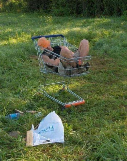 drunk drunk shopping cart