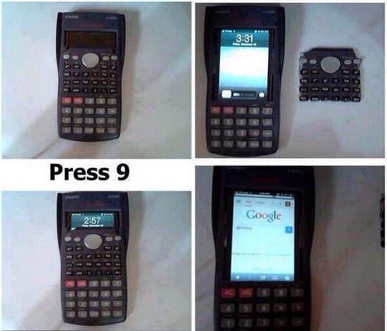 phone in calculator cheat - Press 9