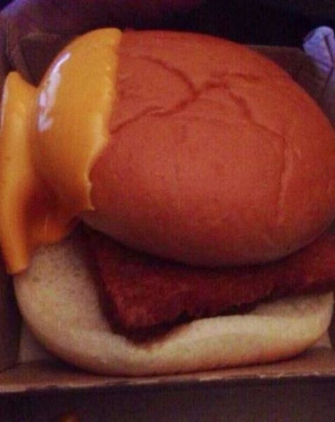 burger with cheese on the side