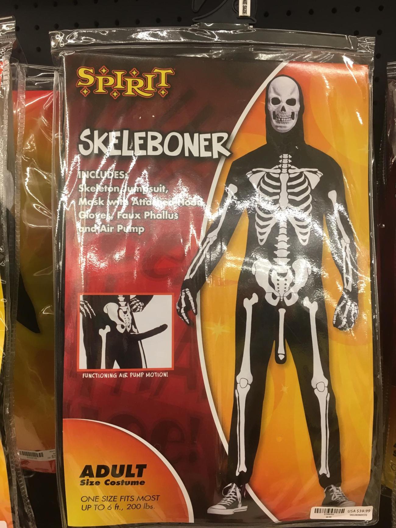 action figure - Ne Size Spirit Skeleboner Includes Skeleton dumosuit, Mask si Atta Gloves Faux Phallus and Air Pump Functioning Air Pump Motion! S . Adult Size Costume One Size Fits Most Up To 6 ft., 200 lbs. I L I Niin Usa $39.99 Srelesoner Sto