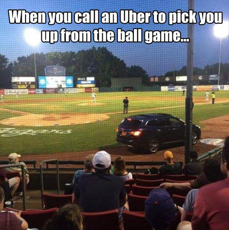 gta irl meme - When you call an Uber to pick you up from the ball game...